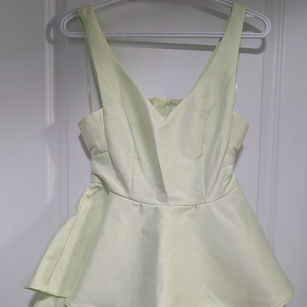 Unique Retro, Vintage Pale Lime Layered Mini Dress